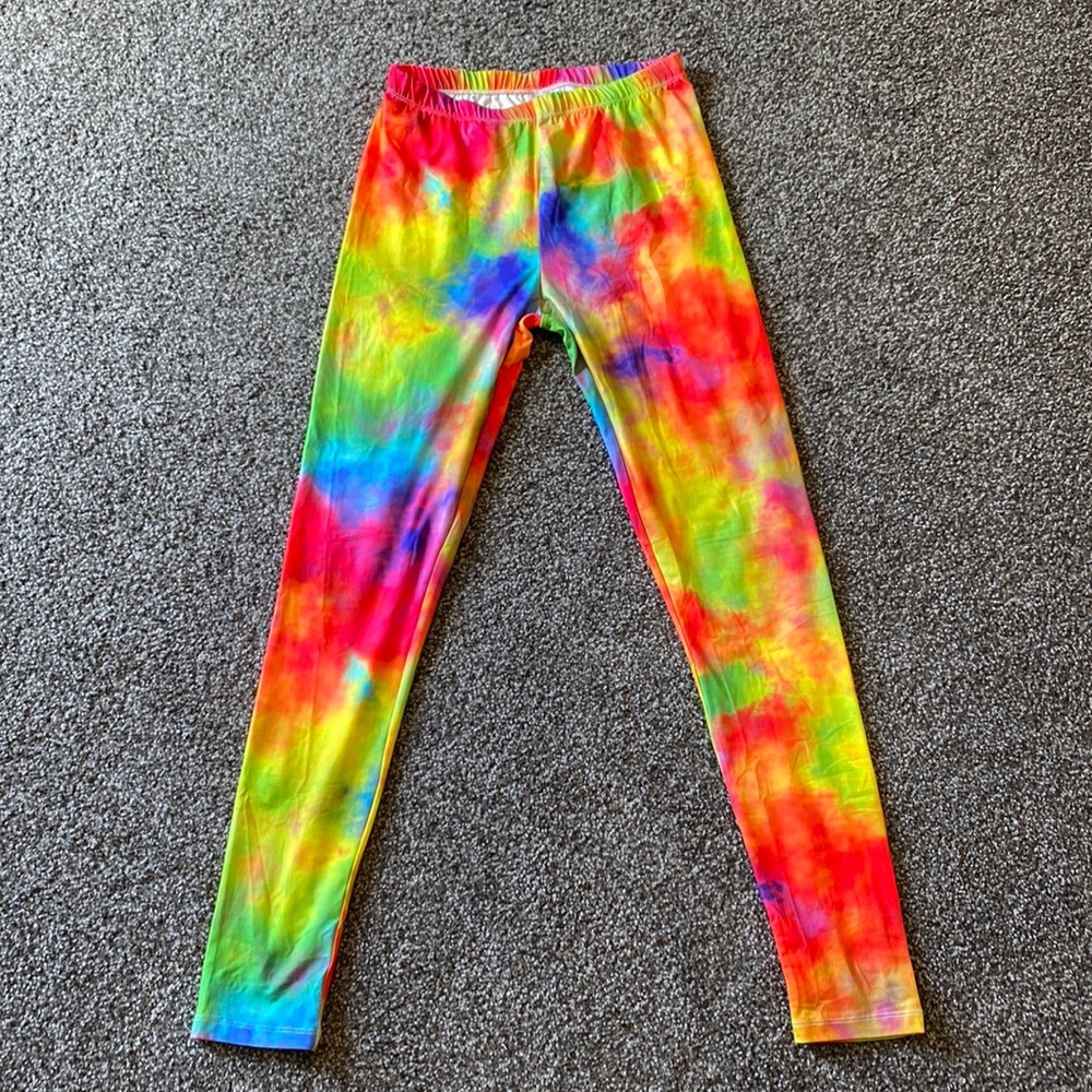 Rainbow tie dye leggings
